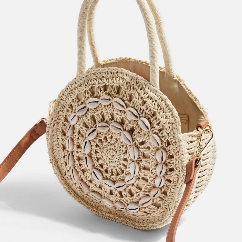 TOP-SHOP Round Shell Straw Grab Bag  NEW!